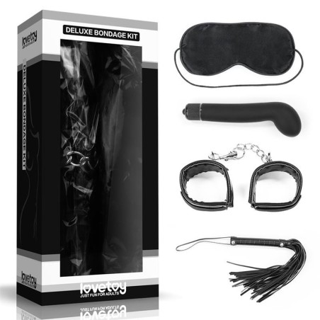 Kit Bondage Deluxe avec Vibromasseur Noir