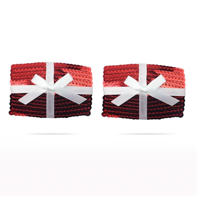 nipples Réutilisables paillette rouge