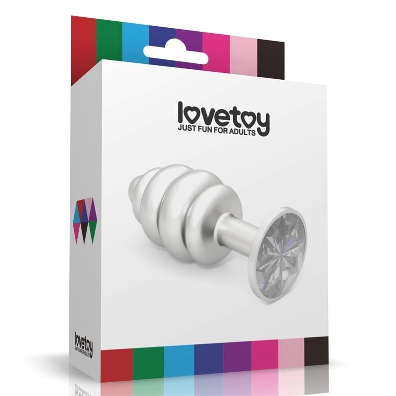 Plug Anal et spirale Rosebud avec pierre transparent