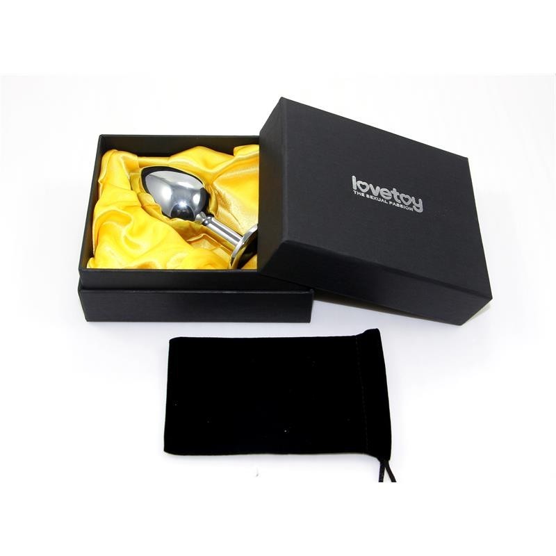 Plug Anal argenté Rosebud Classic avec pierre bleu foncé taille S