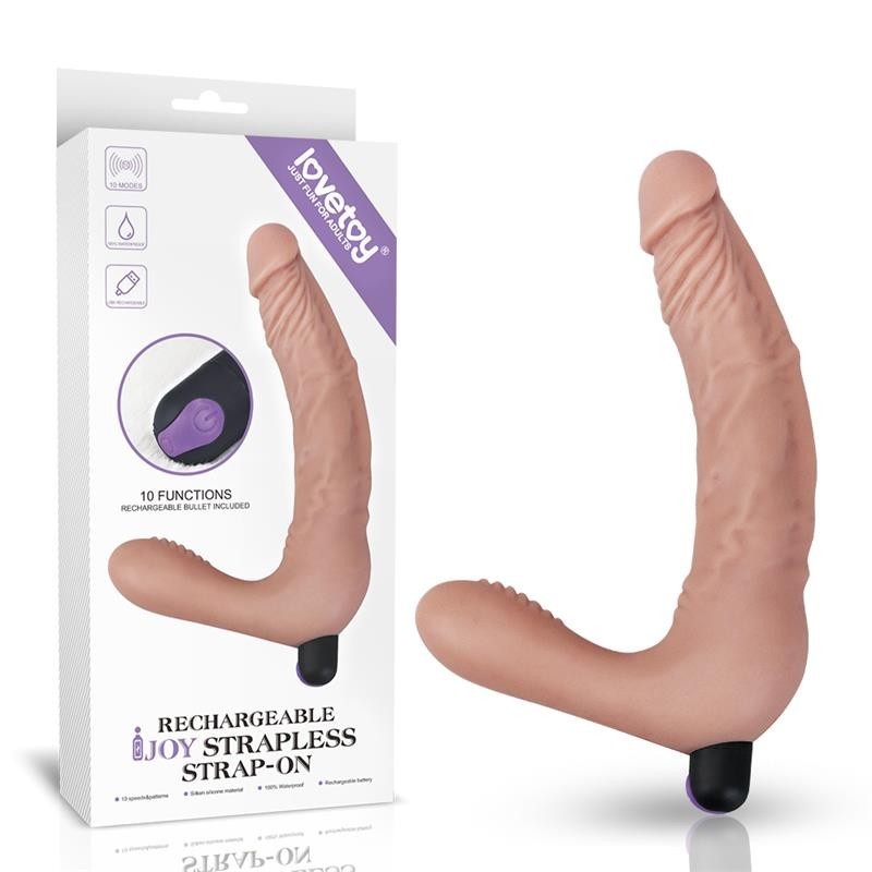 Double godemichet sans bretelles silicone USB