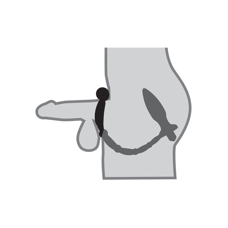 Collection Anal Fantasy : Ass-Kicker avec anneau pénien – Couleur : Noir