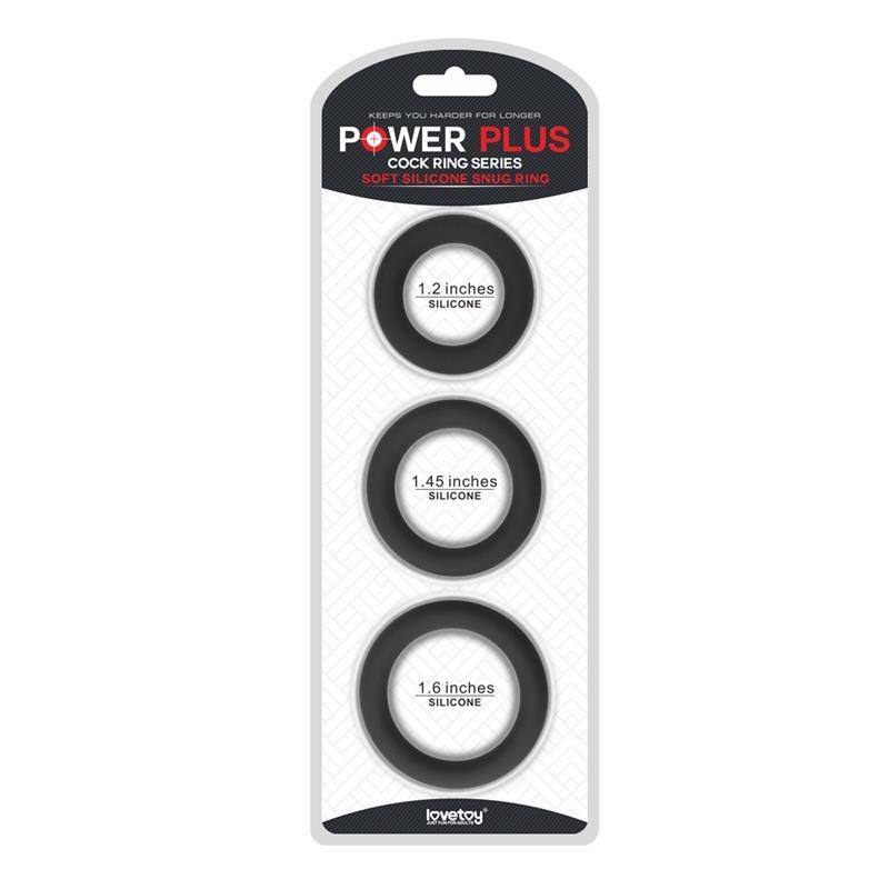 Pack de 3 Anneaux pour pénis Power Plus Noir