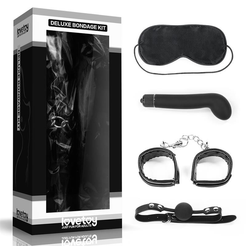 Kit Bondage Deluxe avec Vibromasseur Noir