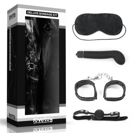 Kit Bondage Deluxe avec Vibromasseur Noir