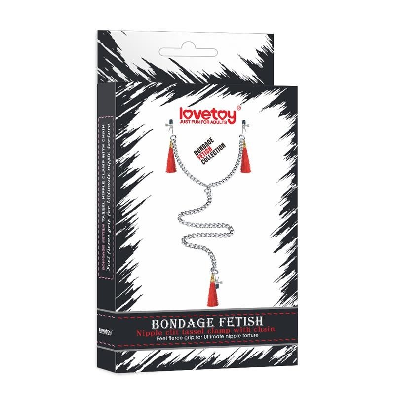 chaine avec Pizas pour mamelons et Cítoris rouge