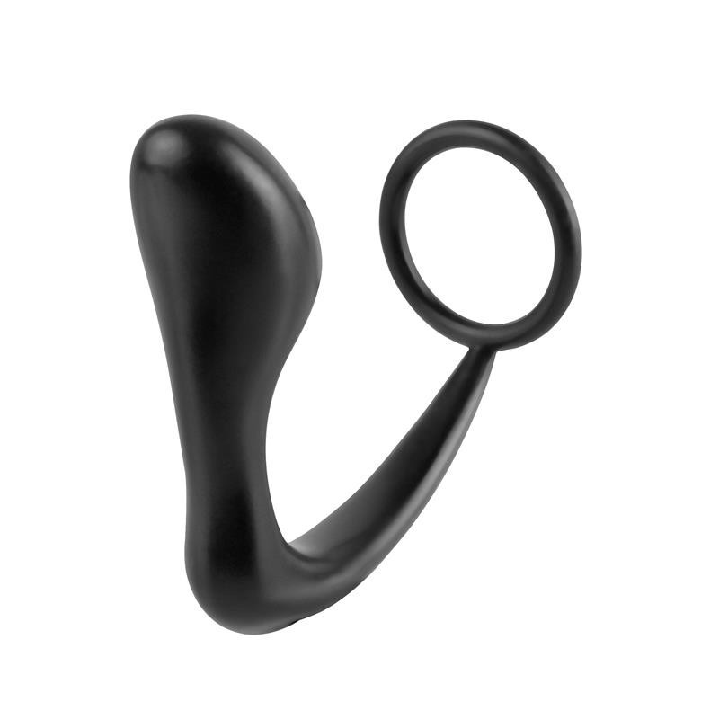 Stimulateur anal Ass-Gasm Cockring Plug - Couleur noire