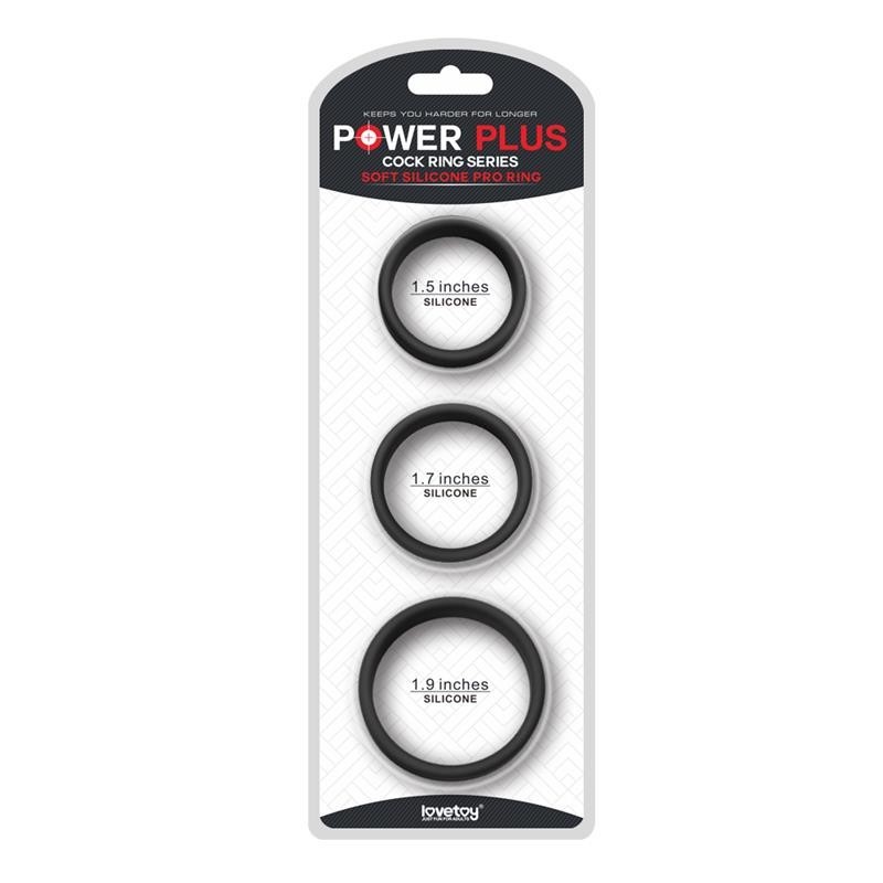 Pack de 3 Anneaux pour pénis Power Ring noir