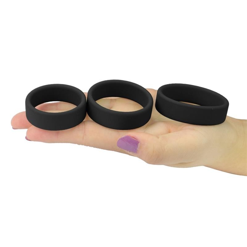 Pack de 3 Anneaux pour pénis Power Ring noir