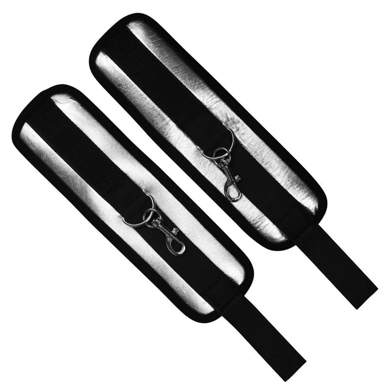 menottes Velcro noir et argenté