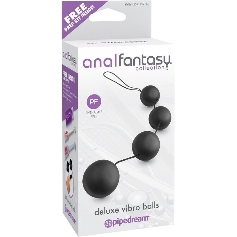 boules anales vibrantes Deluxe - Couleur Noir
