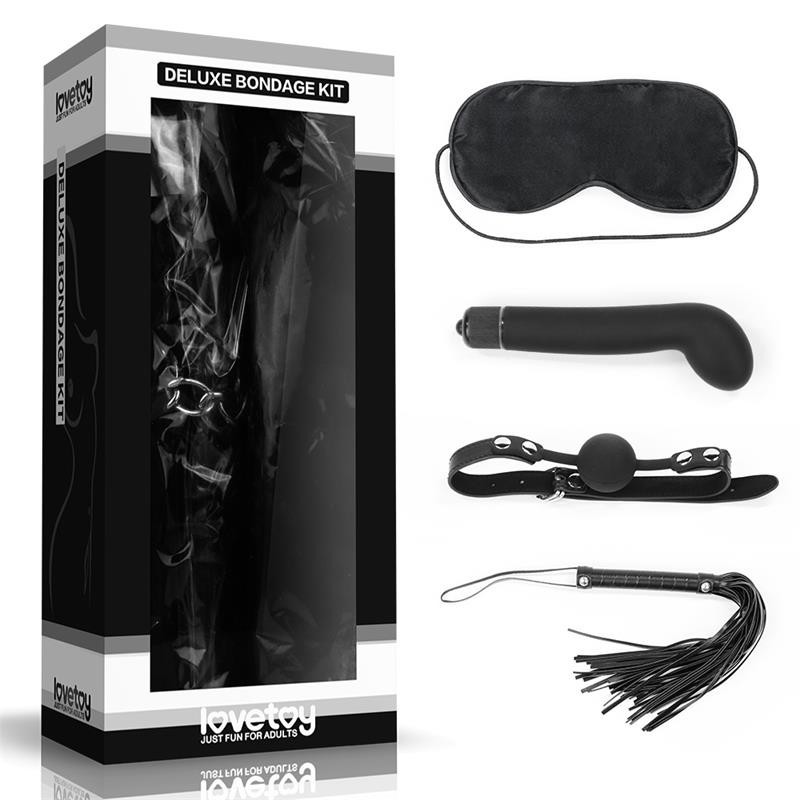 Kit Bondage Deluxe avec Vibromasseur Noir