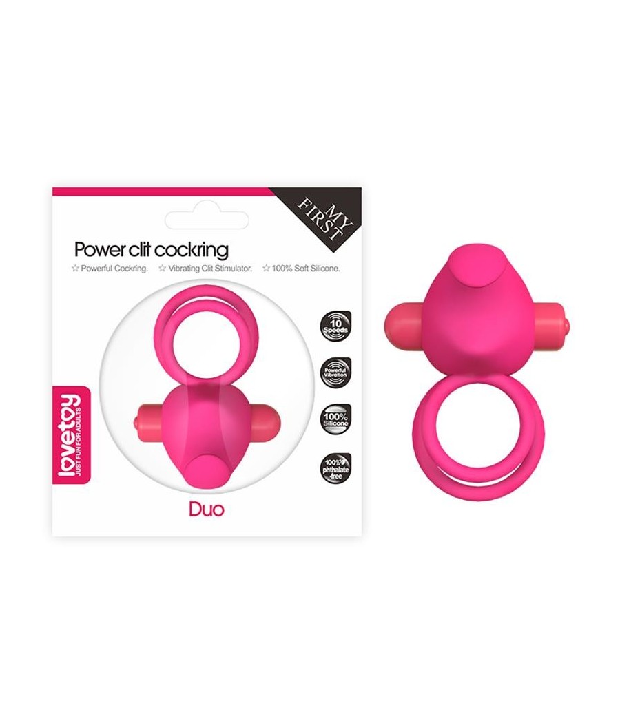 Anneau Vibromasseur Double Power Clit Duo Rose