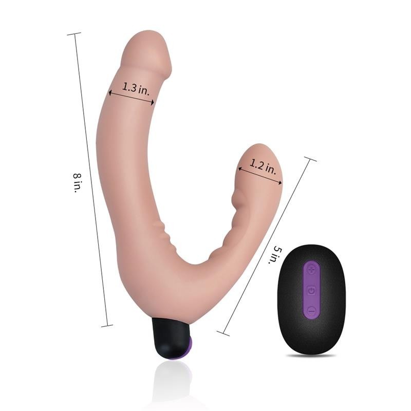 Double godemichet sans bretelles silicone USB