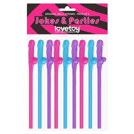 pailles pénis Vario couleur Pack de 9