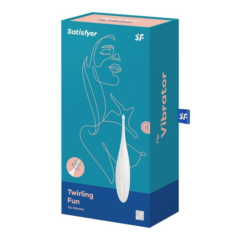Twirling Fun wand Vibromasseur silicone USB blanc