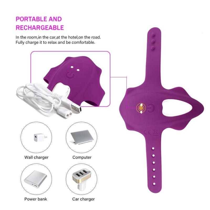 No. Dix-sept stimulateur de culotte télécommande USB magnetique pourpre