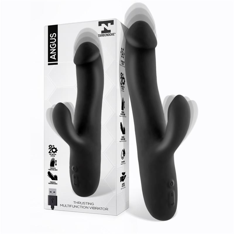 Angus vibromasseur avec Fonction de Mouvement Poussée 2 Moteurs Silicone USB