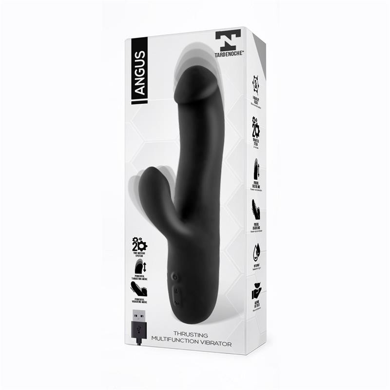 Angus vibromasseur avec Fonction de Mouvement Poussée 2 Moteurs Silicone USB