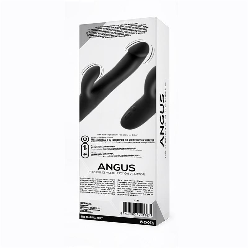 Angus vibromasseur avec Fonction de Mouvement Poussée 2 Moteurs Silicone USB