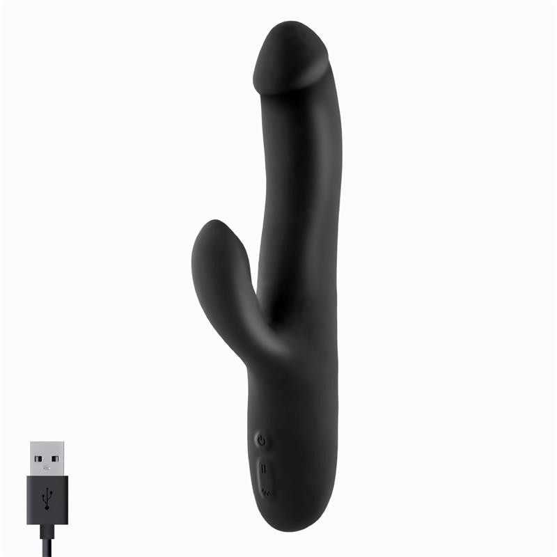 Angus vibromasseur avec Fonction de Mouvement Poussée 2 Moteurs Silicone USB