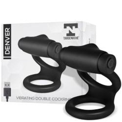 Denver Anneau Double avec balle vibrante USB silicone noir