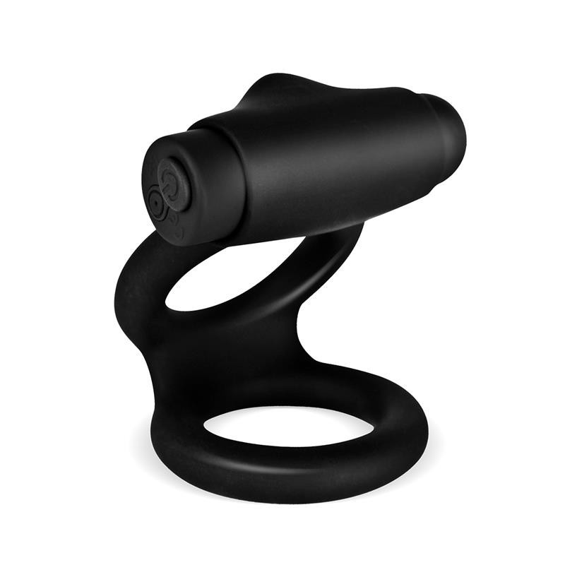 Denver Anneau Double avec balle vibrante USB silicone noir