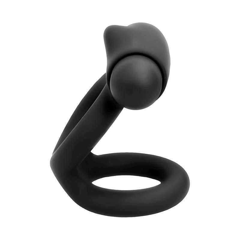 Denver Anneau Double avec balle vibrante USB silicone noir