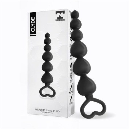 Clyde Plug Anal avec boules avec anneau silicone noir