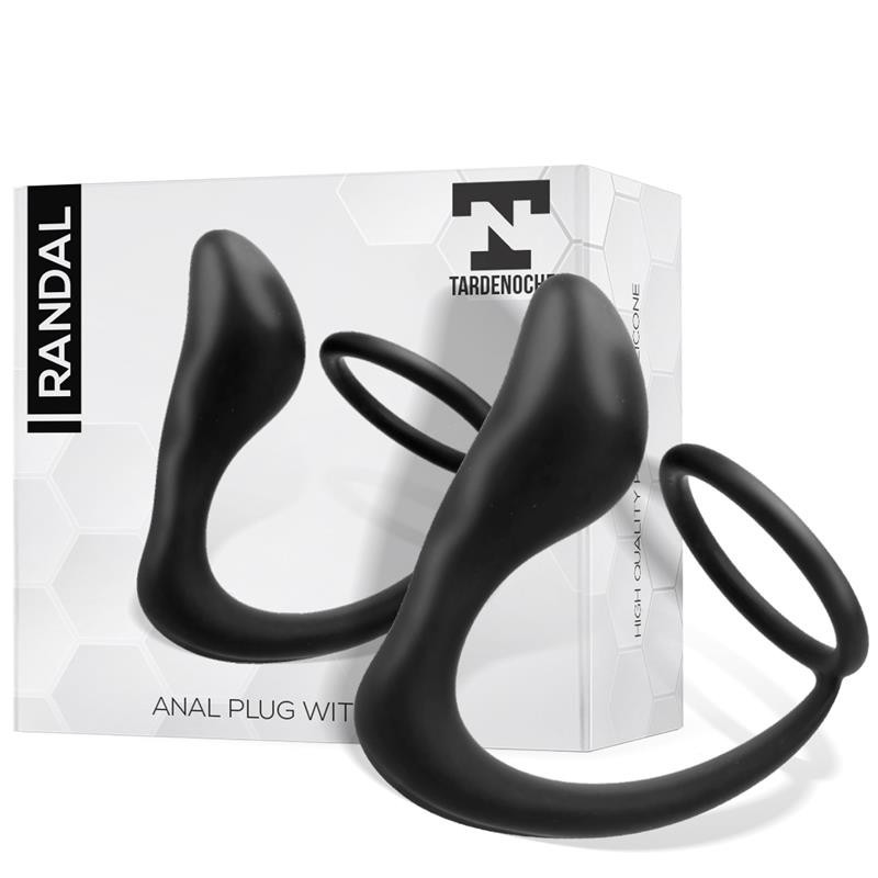 Randal Plug Anal avec Anneau pour pénis silicone noir
