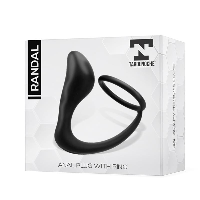 Randal Plug Anal avec Anneau pour pénis silicone noir