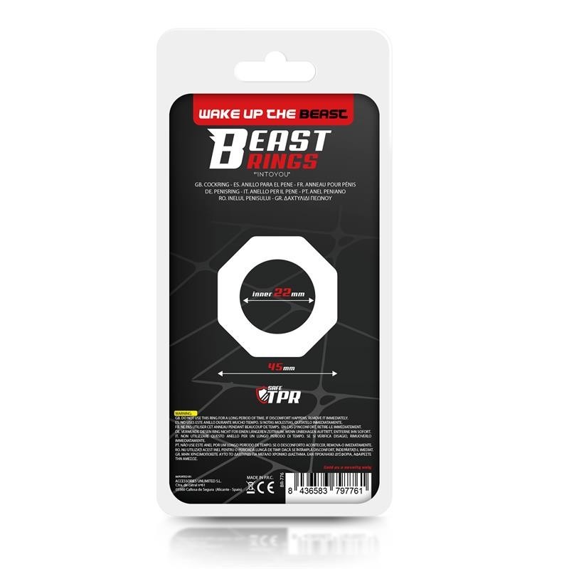 Anneau pour pénis Super Flexible Poligonal 2.2 cm transparent