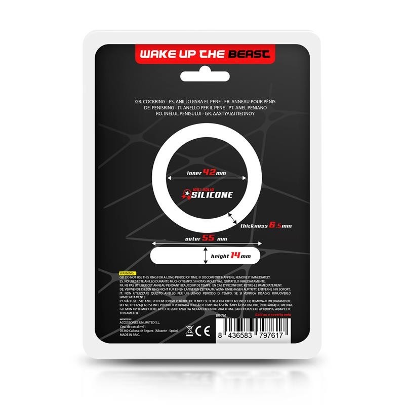 Anneau à pénis silicone solide 4,2 cm Noir