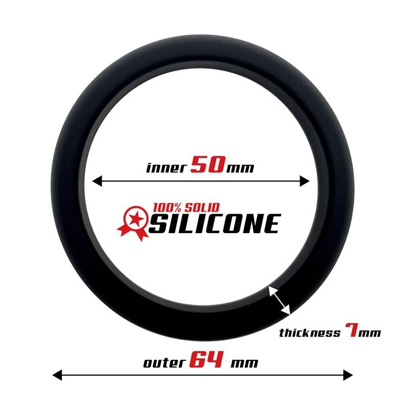 Anneau à pénis silicone solide 5 cm Noir