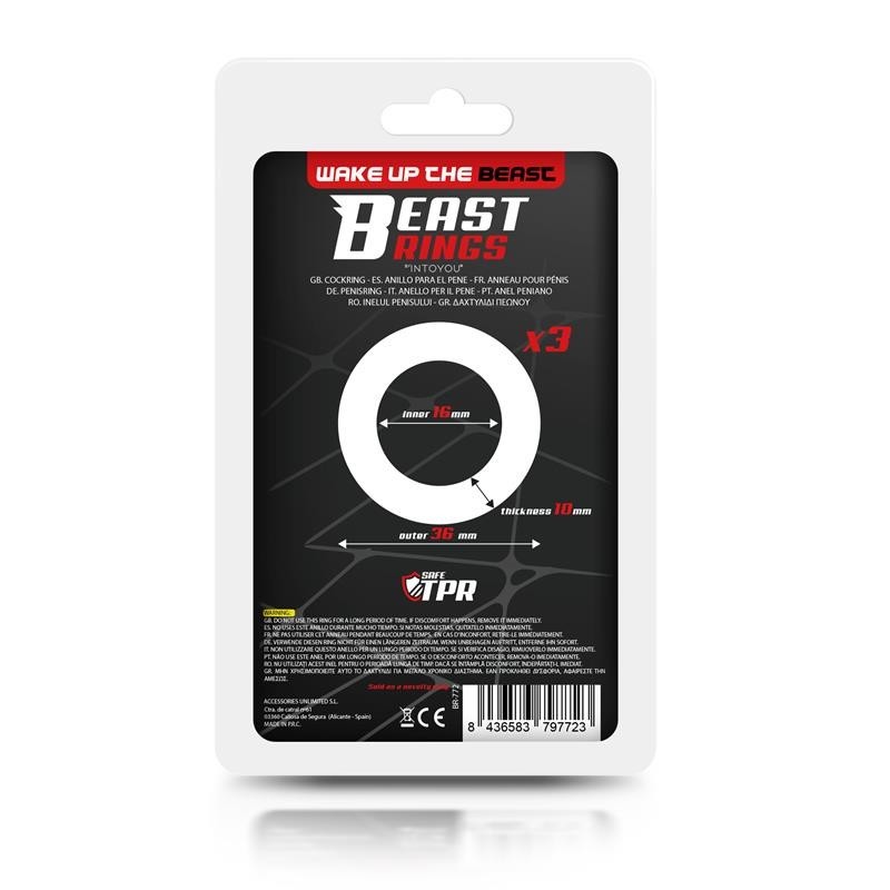 Set 3 Anneaux pour pénis 3 Couleurs 1,6 cm