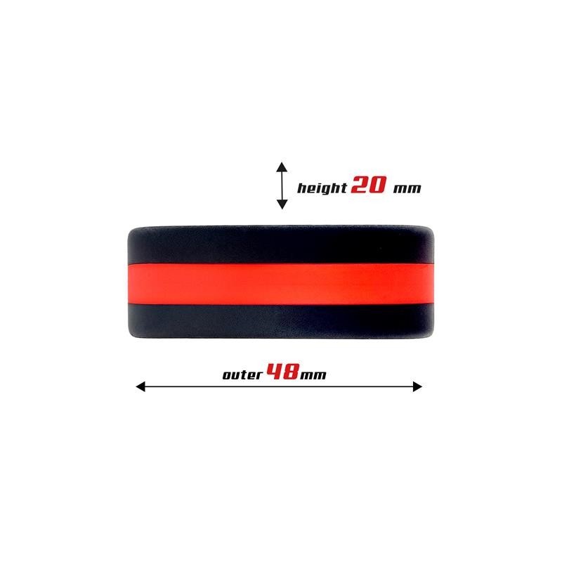 Anneau à pénis 100% silicone Solide 3,6 cm rouge et Noir