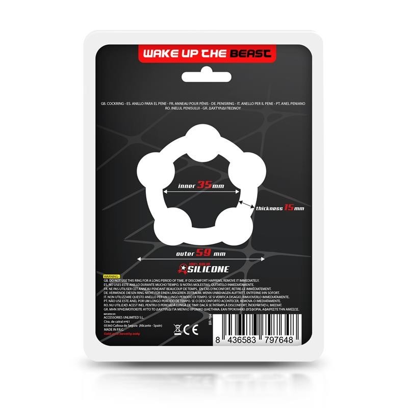 Anneau à pénis silicone solide 3,5 cm Noir