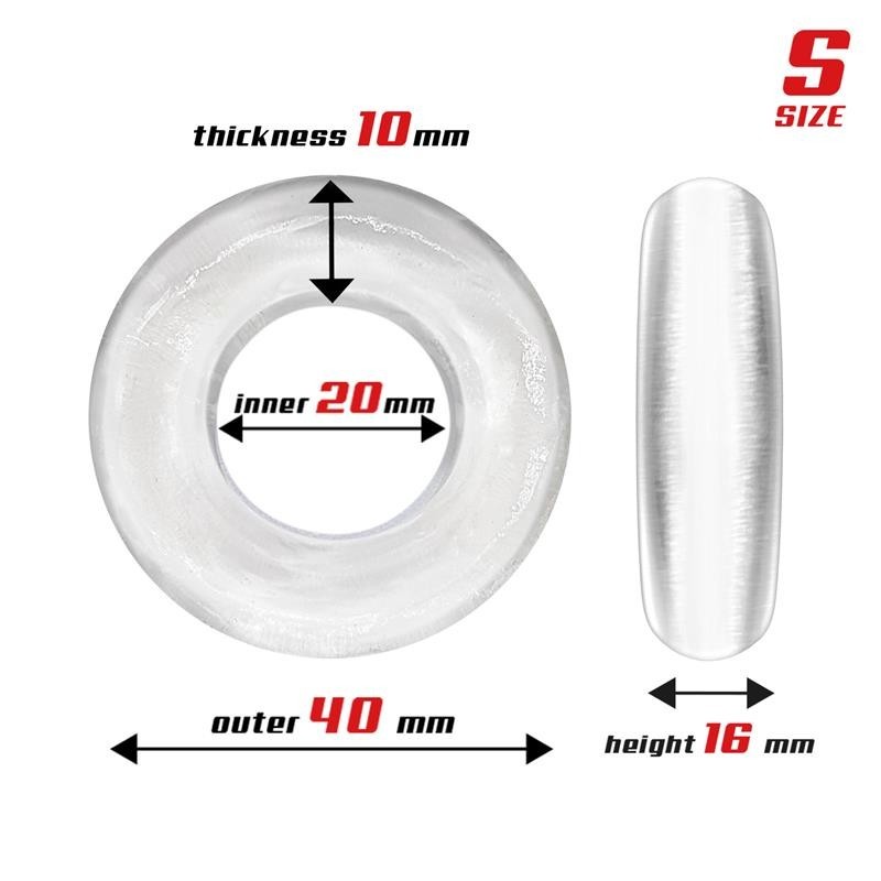 Set 3 Anneau pour pénis Flexible transparents