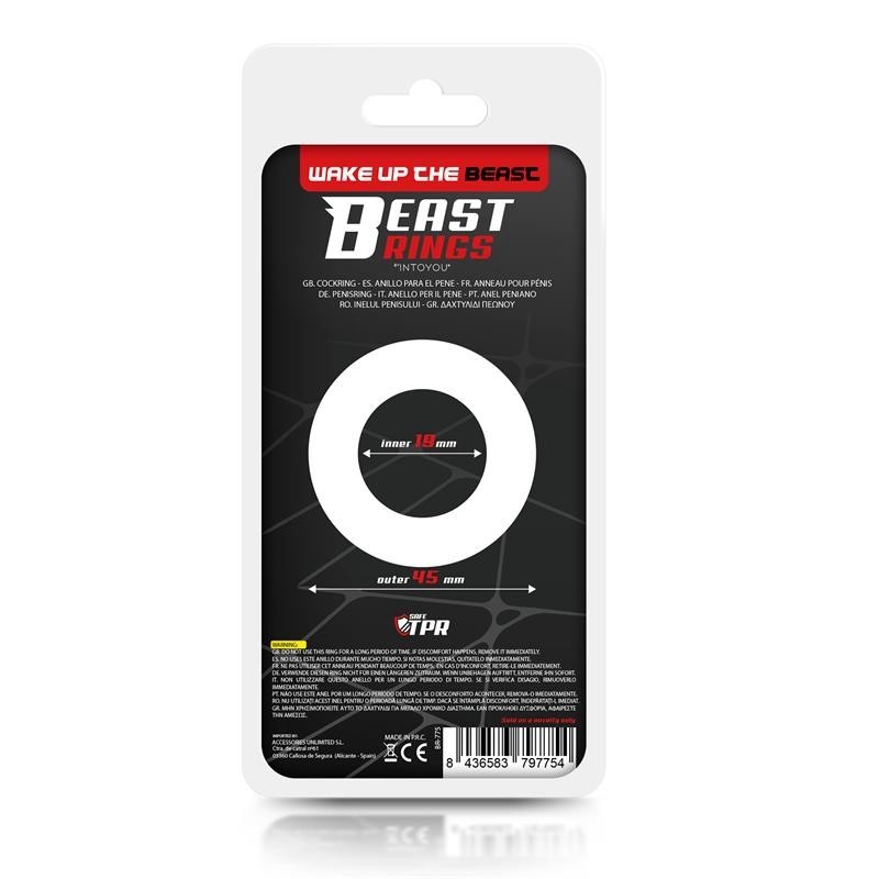 Anneau pour pénis Rayé Super Flexible 1,9 cm transparent