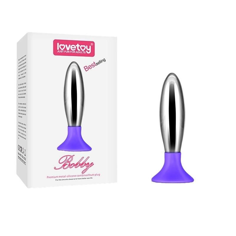 Plug Anal Bobbet Métal et Silicone mauve