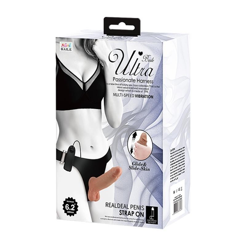 harnais avec gode rétractable vibrant