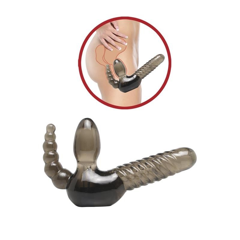 Fetish Fantaset Series Strap-on sans sangles avec stimulateur Anal - Couleur fumé