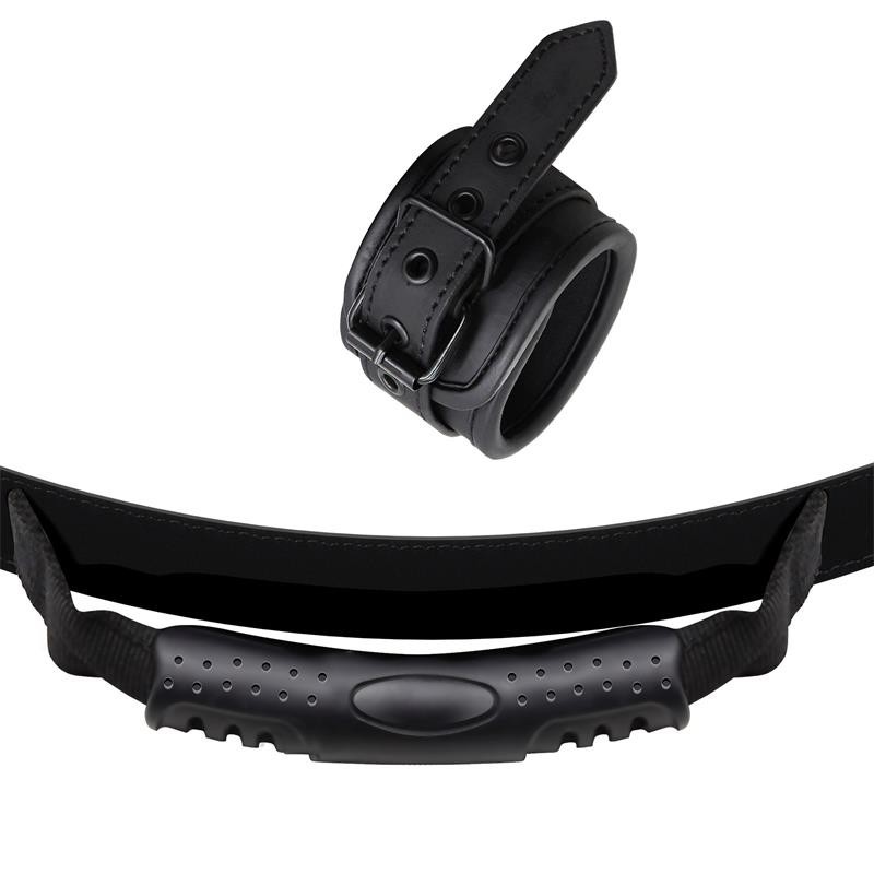 menottes en cuir vegan avec poignée