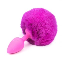 Plug Anal avec Pompon pourpre taille S