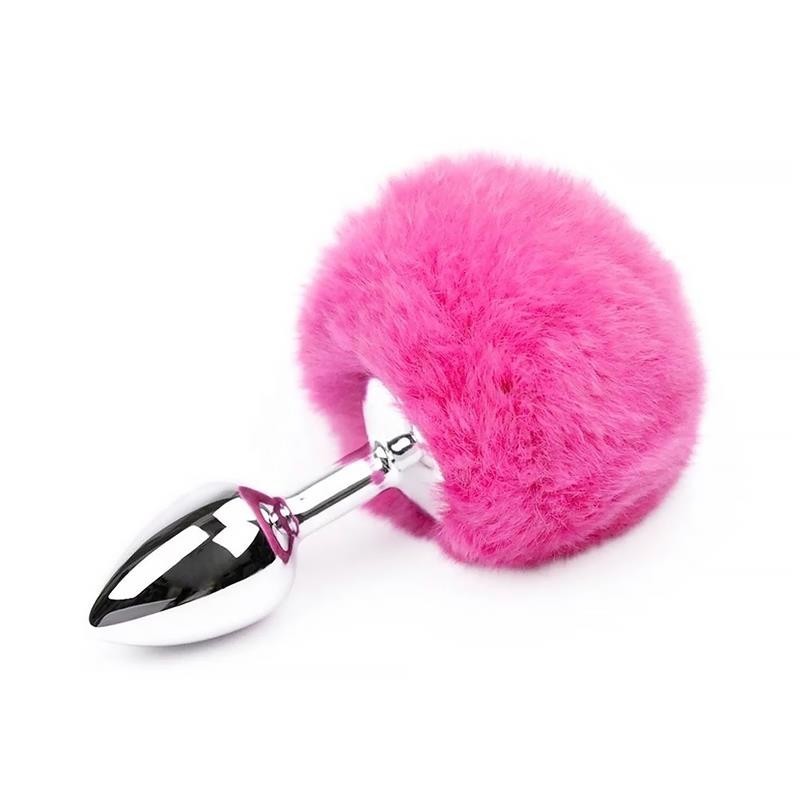 Plug Anal avec Pompon rose taille S