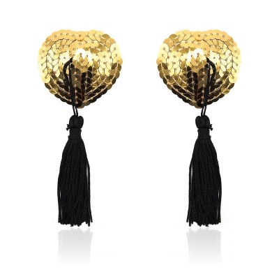 nipple de coeur avec paillettes Doradas