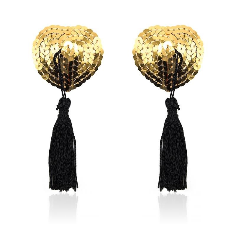 nipple de coeur avec paillettes Doradas