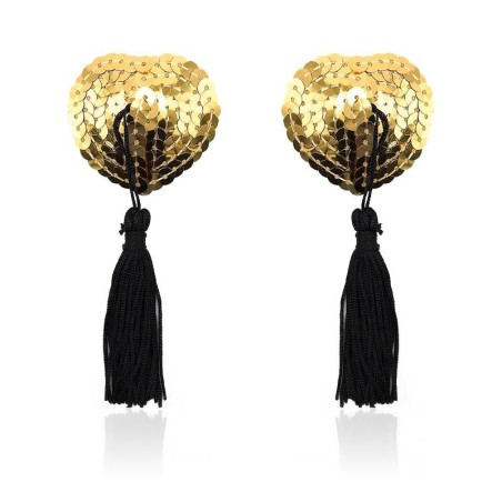 nipple de coeur avec paillettes Doradas