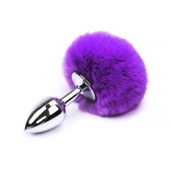Plug Anal avec Pompon pourpre taille S