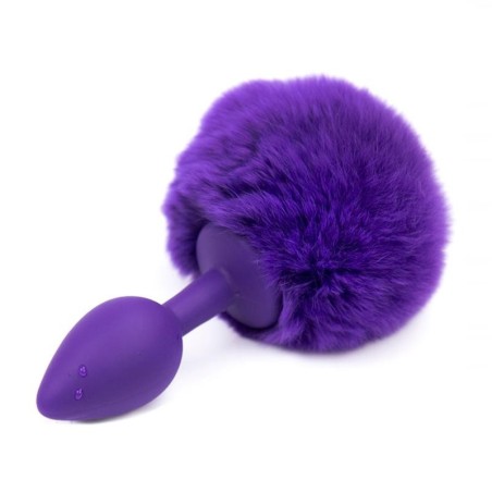 Plug Anal avec Pompon pourpre taille S
